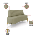 Ver mais imagens de Sofá Namoradeira 2 Lugares Orgânico Sala Hall de Entrada Living 160cm Pé Dourado Maraú Bouclê Verde