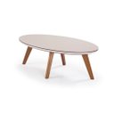 Ver imagem 1 de Mesa de Centro Safira com Vidro - Acabamento Champagne/off White