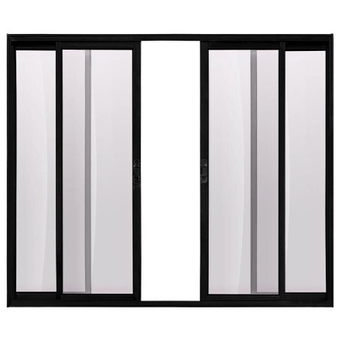 Janela de Correr Alumínio Preto 04 Folhas Classic - 100x150