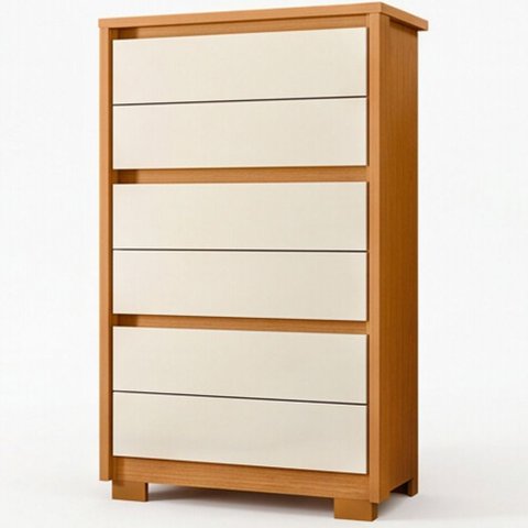 Cômoda para Quarto Pequena 6 Gavetas 79cm Unitá A04 Cinamomo Off White - Lyam Decor