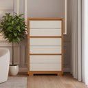 Ver imagem 3 de Cômoda para Quarto Pequena 6 Gavetas 79cm Unitá A04 Cinamomo Off White - Lyam Decor