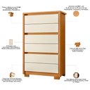 Ver imagem 4 de Cômoda para Quarto Pequena 6 Gavetas 79cm Unitá A04 Cinamomo Off White - Lyam Decor