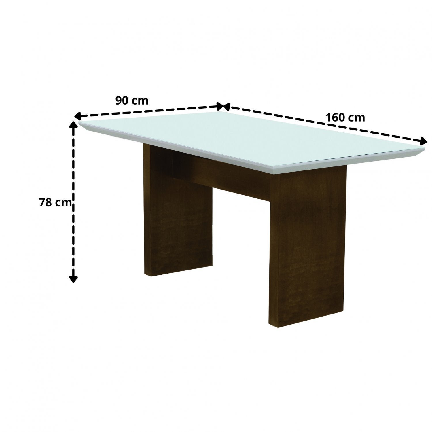 Mesa Sala de Jantar com Tampo de Vidro 90x160cm Hanover Marka Móveis ...