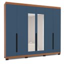 Ver imagem 2 de Roupeiro Casal Madri 6 Portas com Espelho 242x214cm Azul/Freijó 250829
