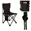 Ver imagem 3 de Cadeira Praia Camping Bolso Lateral 70cm Banqueta Pesca Banco Assento Dobravel Preta Bolsa Transport
