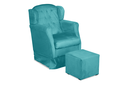 Ver imagem 1 de Puff e Poltrona Amamentação Balanço Quarto Baby Suede Azul Turquesa - Incasa Decor