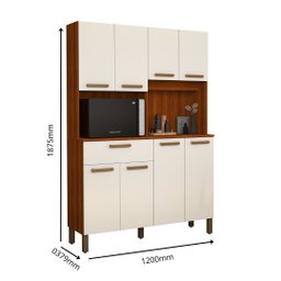 Armário Jade Cozinha Sofisticada 8 Portas Diversas Cores:verde - 3