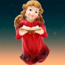 Ver imagem 2 de Enfeite Anjo Anjinho Vermelho com Livro em Resina Natal 13cm