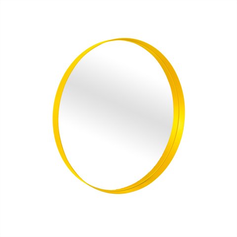 Espelho Decorativo Round Interno Amarelo 60 cm Redondo