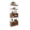 Ver imagem 3 de Estante Desk Multiuso Alta com Porta Canela/branco