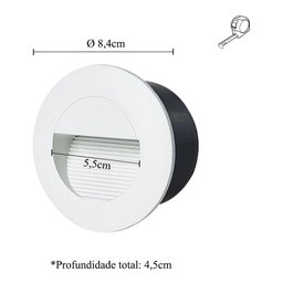 6 Balizador Embutir Muro Externo Redondo Branco Led Lup90 - 5