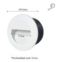 Ver imagem 5 de 6 Balizador Embutir Muro Externo Redondo Branco Led Lup90