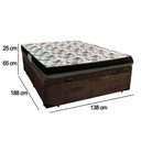 Ver imagem 2 de Cama Baú Casal Suede + Colchão Casal Ortobom Iso Dupla Face 60x138x188 Marrom