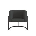 Ver imagem 6 de Poltrona Corino Decorativa Lua Recepção Base Ferro Black Cinza