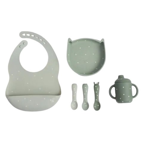 Kit Alimentaçao 6 Peças Premium Silicone Verde - Petit Pia