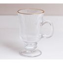 Ver imagem 4 de Conjunto 4 Taças Cappuccino 240 Ml de Vidro com Fio de Ouro Lines Wolff