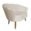 Ver imagem 3 de Namoradeira Pétala 2 Lugares Decorativa Veludo Bege - Montanaris Decor MD MONTANARIS DECOR