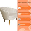 Ver imagem 6 de Namoradeira Pétala 2 Lugares Decorativa Veludo Bege - Montanaris Decor MD MONTANARIS DECOR