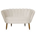 Ver imagem 2 de Namoradeira Pétala 2 Lugares Decorativa Veludo Bege - Montanaris Decor MD MONTANARIS DECOR