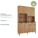 Ver imagem 6 de Armário de Cozinha 8 Portas 1 Gaveta com Espaço para Micro-ondas 100% MDF San Marino Espresso Móveis