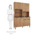 Ver imagem 5 de Armário de Cozinha 8 Portas 1 Gaveta com Espaço para Micro-ondas 100% MDF San Marino Espresso Móveis