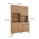 Ver imagem 4 de Armário de Cozinha 8 Portas 1 Gaveta com Espaço para Micro-ondas 100% MDF San Marino Espresso Móveis
