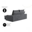 Ver imagem 5 de Sofá com Chaise Santiago 2 Lugares Retrátil 150cm Grafite Suede