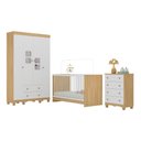 Ver imagem 1 de Quarto de Bebê Completo com Berço 3 em 1 para Colchão 130x60cm Luna Multimóveis Mp4524 Madeirado