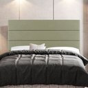 Ver imagem 2 de Cabeceira Cama Box Casal Queen Size Malik 160cm Sintético Bege - Abmaza