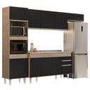 Ver imagem 1 de Armário de Cozinha Modulada 4 Peças CP12 com Pia Inox Castanho/Preto - Lumil Lumil Móveis