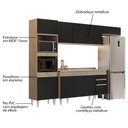 Ver imagem 3 de Armário de Cozinha Modulada 4 Peças CP12 com Pia Inox Castanho/Preto - Lumil Lumil Móveis