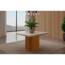 Ver imagem 4 de Conjunto: Mesa Sala Jantar Maldivas Tampo c/ Vidro Curvo 90cm+4 Cadeiras Maldivas Madeira Naturale/