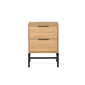 Mesa de Cabeceira Square 2 Gavetas 60 Cm X 43 Cm X 40 Cm Tauari - Preto