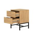 Ver imagem 3 de Mesa de Cabeceira Square 2 Gavetas 60 Cm X 43 Cm X 40 Cm Tauari - Preto