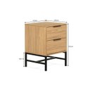 Ver imagem 5 de Mesa de Cabeceira Square 2 Gavetas 60 Cm X 43 Cm X 40 Cm Tauari - Preto