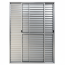 Ver imagem 1 de Porta Balcão 3 Folhas Aluminio Brilhante C/ Trinco 2,10x1,50