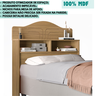 Cabeceira Solteiro Cama Box Mdf 2 Compartimentos Práticos:amendoa - 3