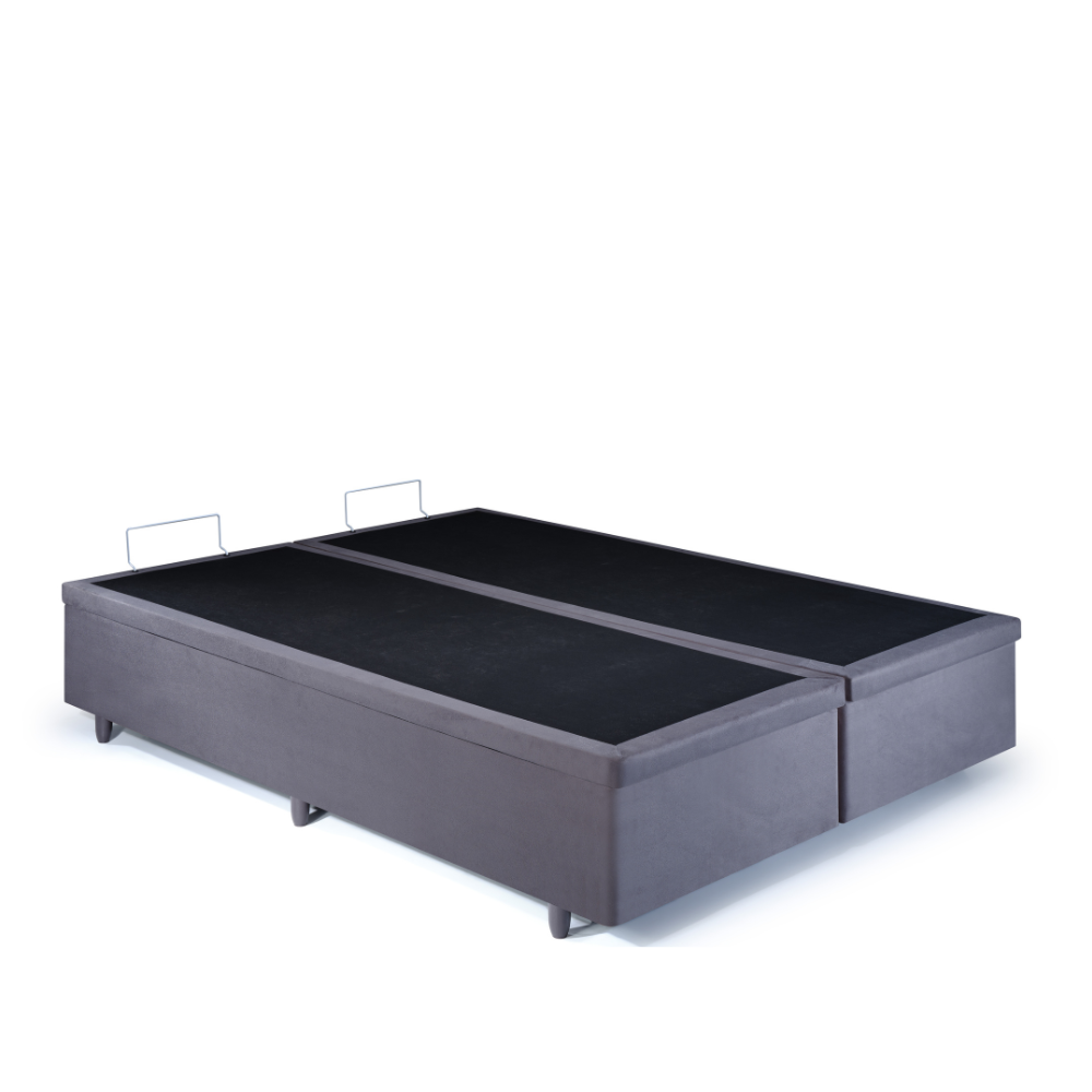 Cama Box Baú Casal Bipartido 138x188x42cm Suede Cinza com Pistão a Gás - 8