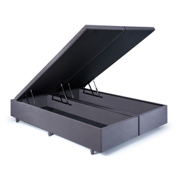 Cama Box Baú Casal Bipartido 138x188x42cm Suede Cinza com Pistão a Gás - 3
