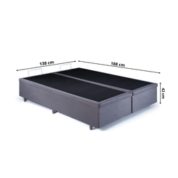 Cama Box Baú Casal Bipartido 138x188x42cm Suede Cinza com Pistão a Gás - 2