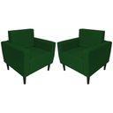Ver imagem 1 de Kit 2 Poltronas Decorativa Leticia Slim Suede Verde Pés Madeira Mz Decor