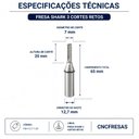 Ver imagem 2 de Fresa Shark 3 Cortes Retos Haste 12,7mm