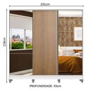 Ver imagem 5 de Guarda Roupa Casal 3 Portas Zurique com Espelhos Madesa