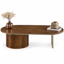 Ver imagem 3 de Mesa de Centro Oval Aurora 137cm Castanho/Champanhe