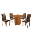 Ver imagem 2 de Mesa de Jantar Olimpia 90cm Tampo MDF Laminado Canto Copo com 4 Cadeiras Lorena