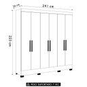 Ver imagem 3 de Guarda Roupa Casal 241cm 6 Portas Vanny D02 Branco - Mpozenato