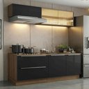 Ver imagem 1 de Armário de Cozinha Compacta 200 cm Rustic/Preto Lux Madesa 07
