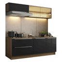 Ver imagem 2 de Armário de Cozinha Compacta 200 cm Rustic/Preto Lux Madesa 07