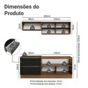 Ver imagem 3 de Armário de Cozinha Compacta 200 cm Rustic/Preto Lux Madesa 07