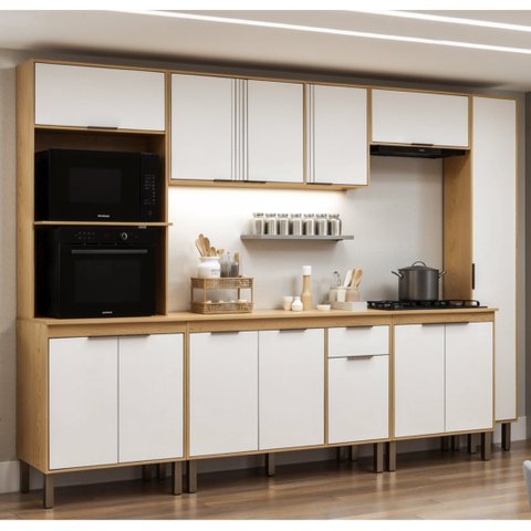 Cozinha Completa 13PTS 1GAVS c/Tpo Madalena Cinamomo/Off White